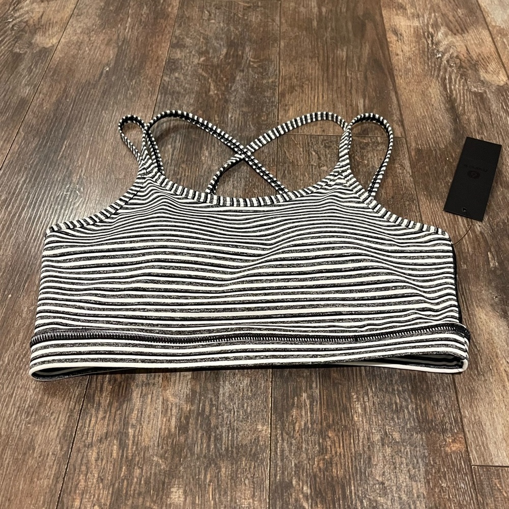 Mono B Striped Black and White Bra Top